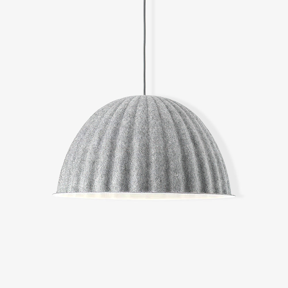 Minimalist Ribbed Hemispherical Pendant Light