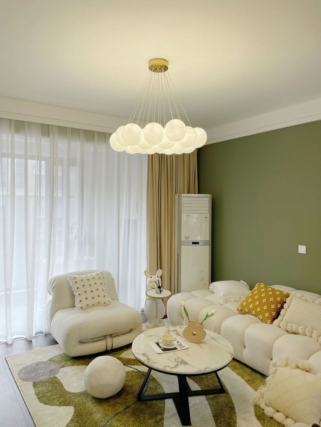 Scandinavian Chandelier with Spherical Elements