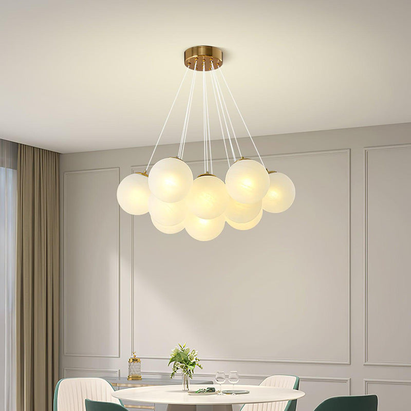 Scandinavian Chandelier with Spherical Elements