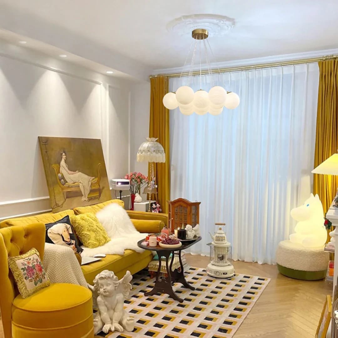 Scandinavian Chandelier with Spherical Elements