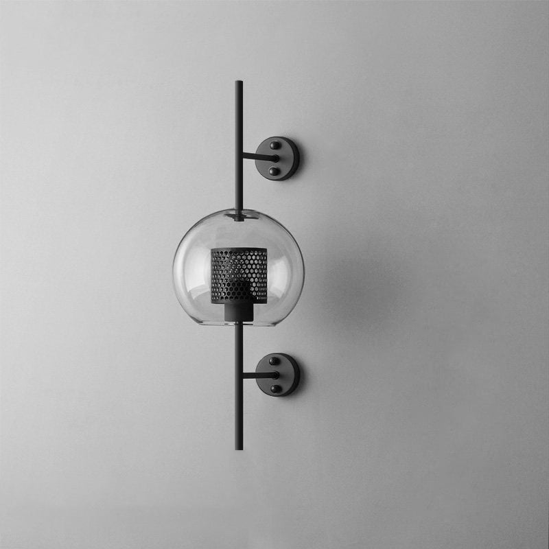 Industrial Cylindrical Wall Sconce with Round Diffuser
