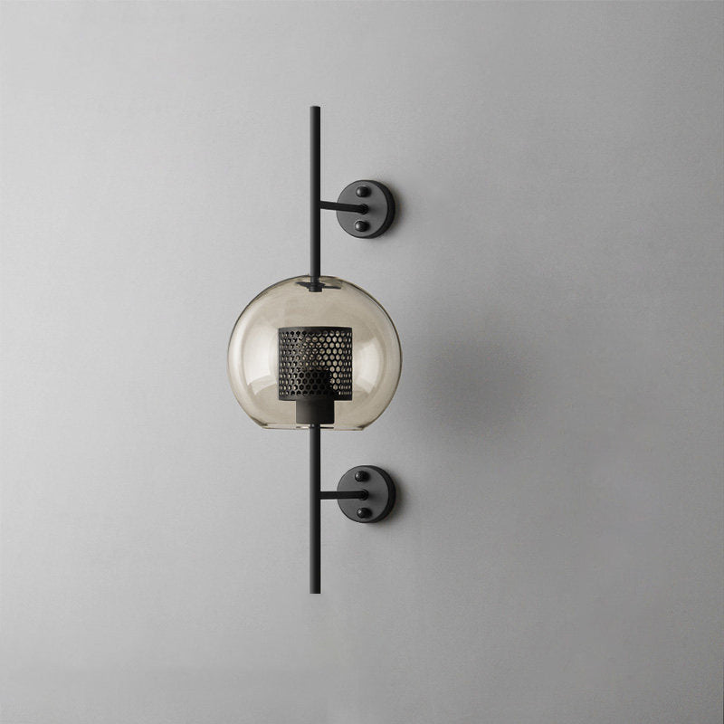 Industrial Cylindrical Wall Sconce with Round Diffuser