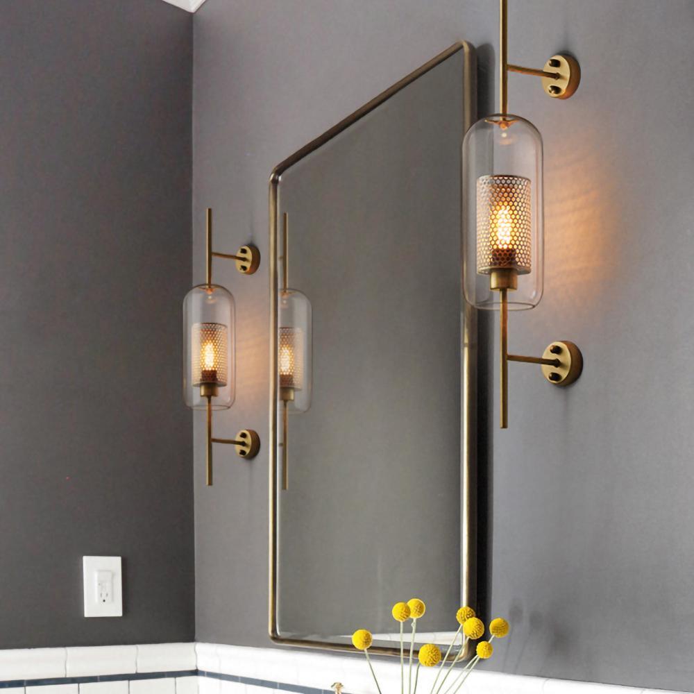 Industrial Cylindrical Wall Sconce with Round Diffuser