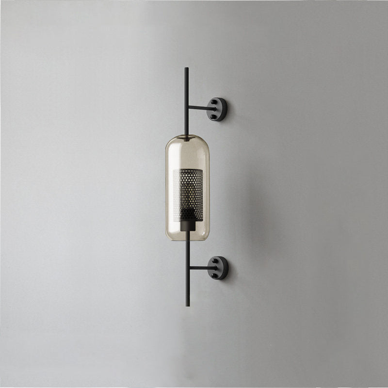 Industrial Cylindrical Wall Sconce with Round Diffuser