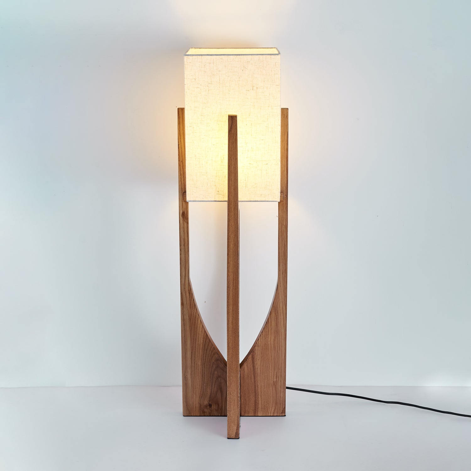 Mid-Century Modern Floor Lamp with U-Shaped Base