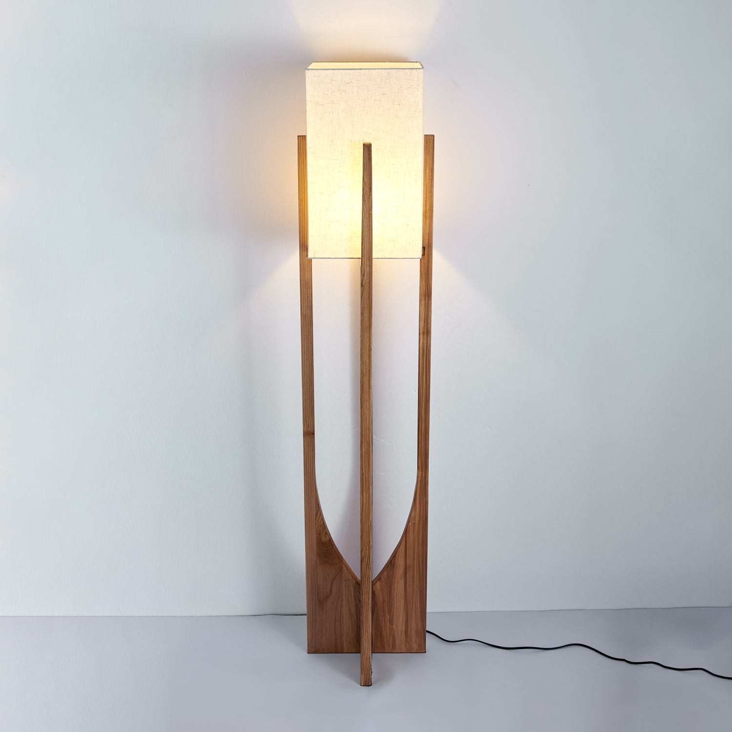 Mid-Century Modern Floor Lamp with U-Shaped Base
