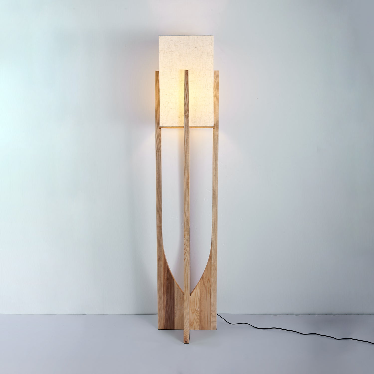 Mid-Century Modern Floor Lamp with U-Shaped Base