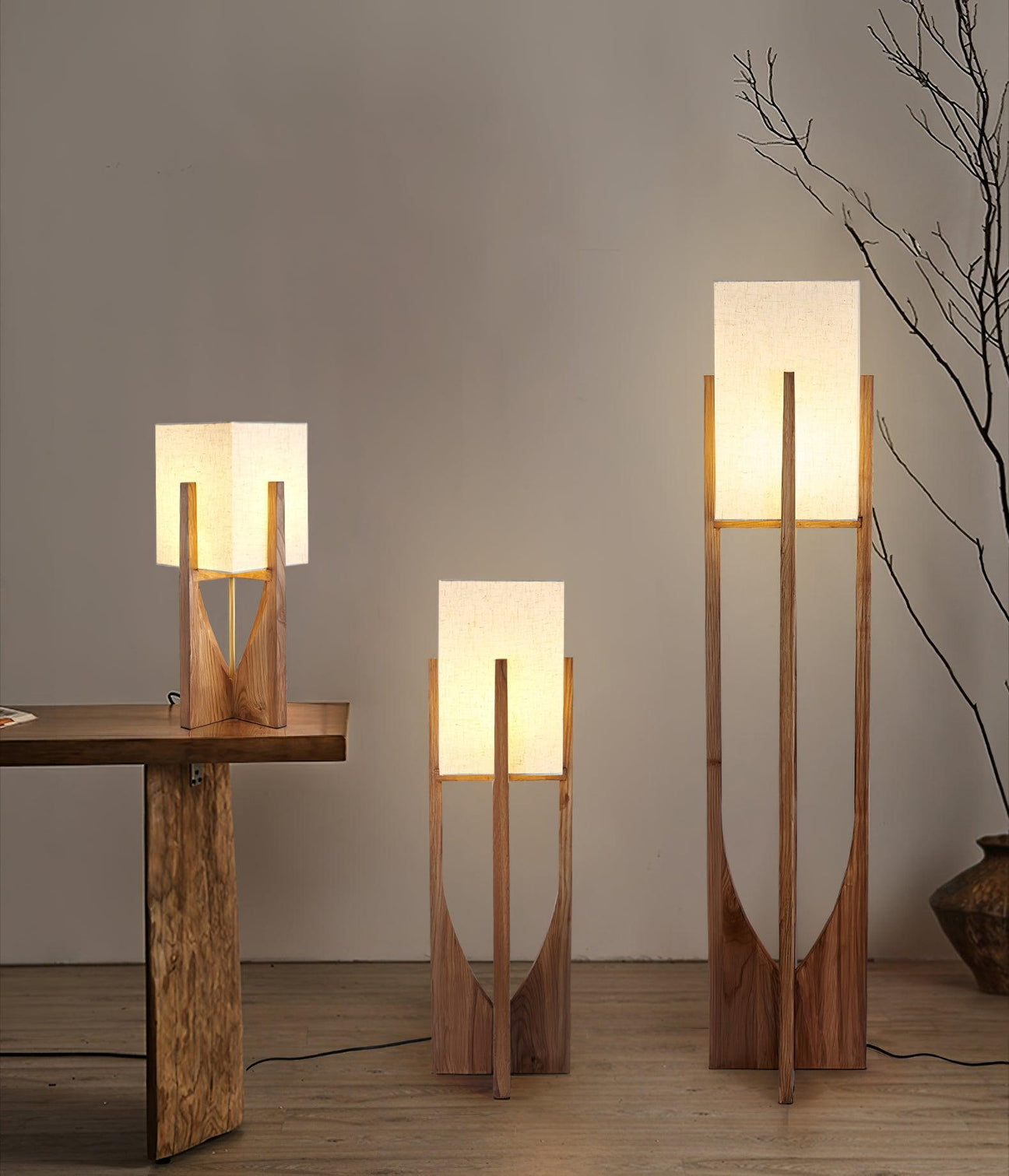 Mid-Century Modern Floor Lamp with U-Shaped Base