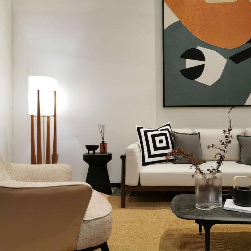 Mid-Century Modern Floor Lamp with U-Shaped Base