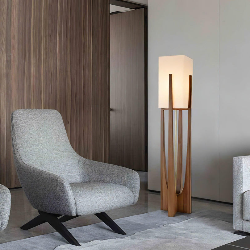 Mid-Century Modern Floor Lamp with U-Shaped Base
