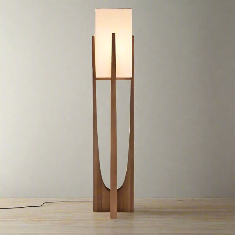 Mid-Century Modern Floor Lamp with U-Shaped Base