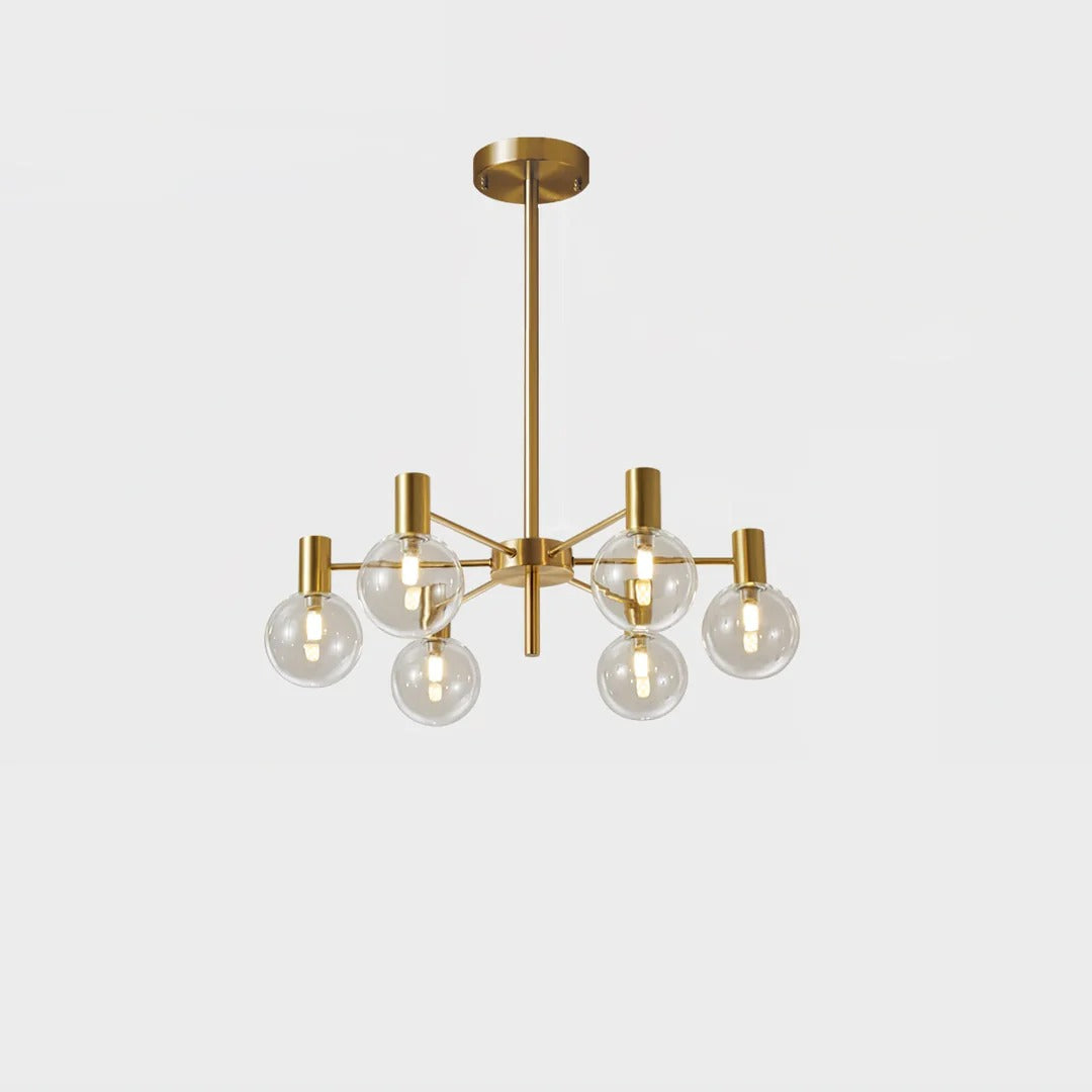 Mid-Century Modern Chandelier with Copper Finish