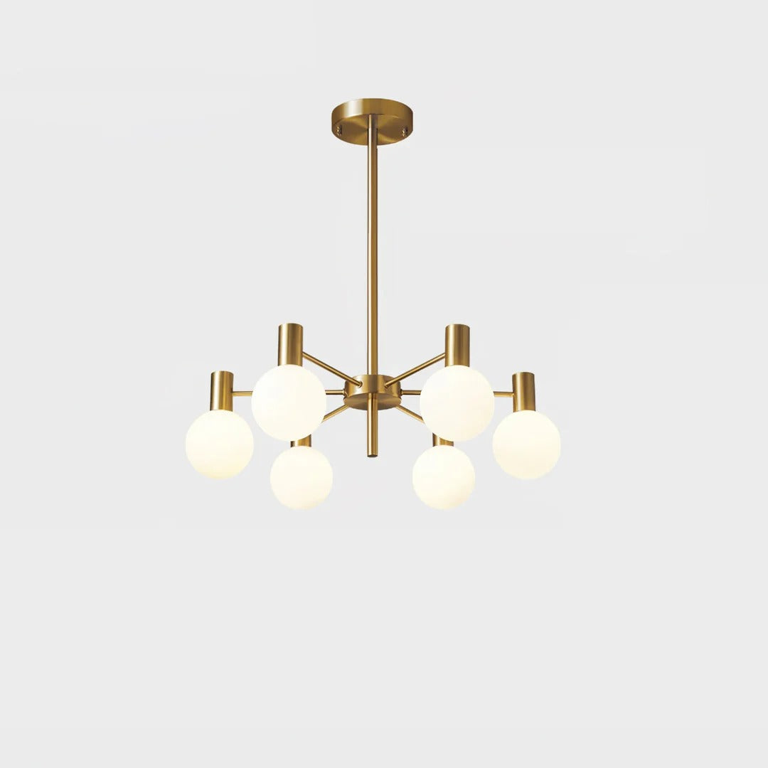 Mid-Century Modern Chandelier with Copper Finish