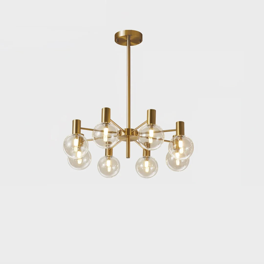 Mid-Century Modern Chandelier with Copper Finish