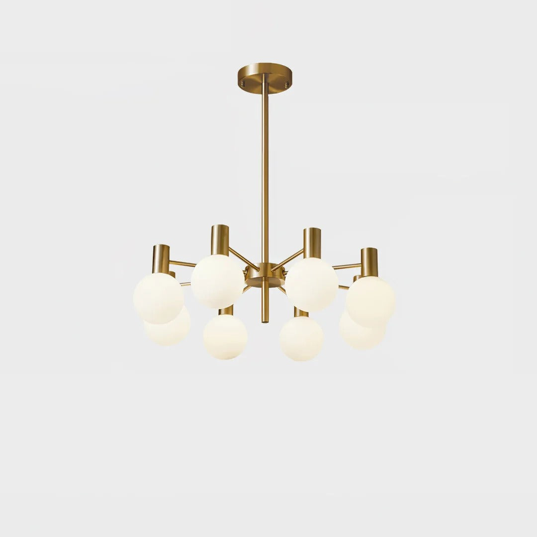 Mid-Century Modern Chandelier with Copper Finish