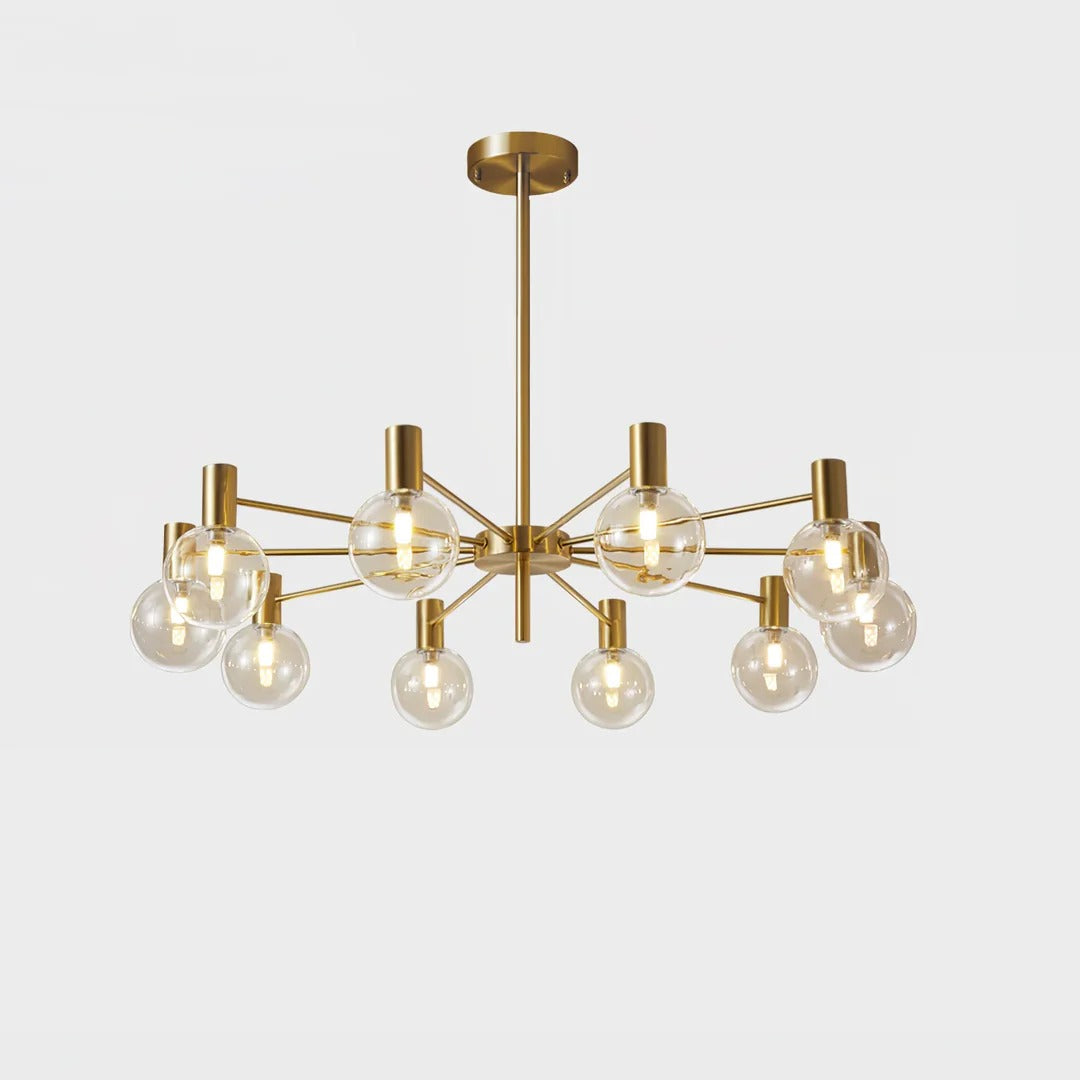 Mid-Century Modern Chandelier with Copper Finish