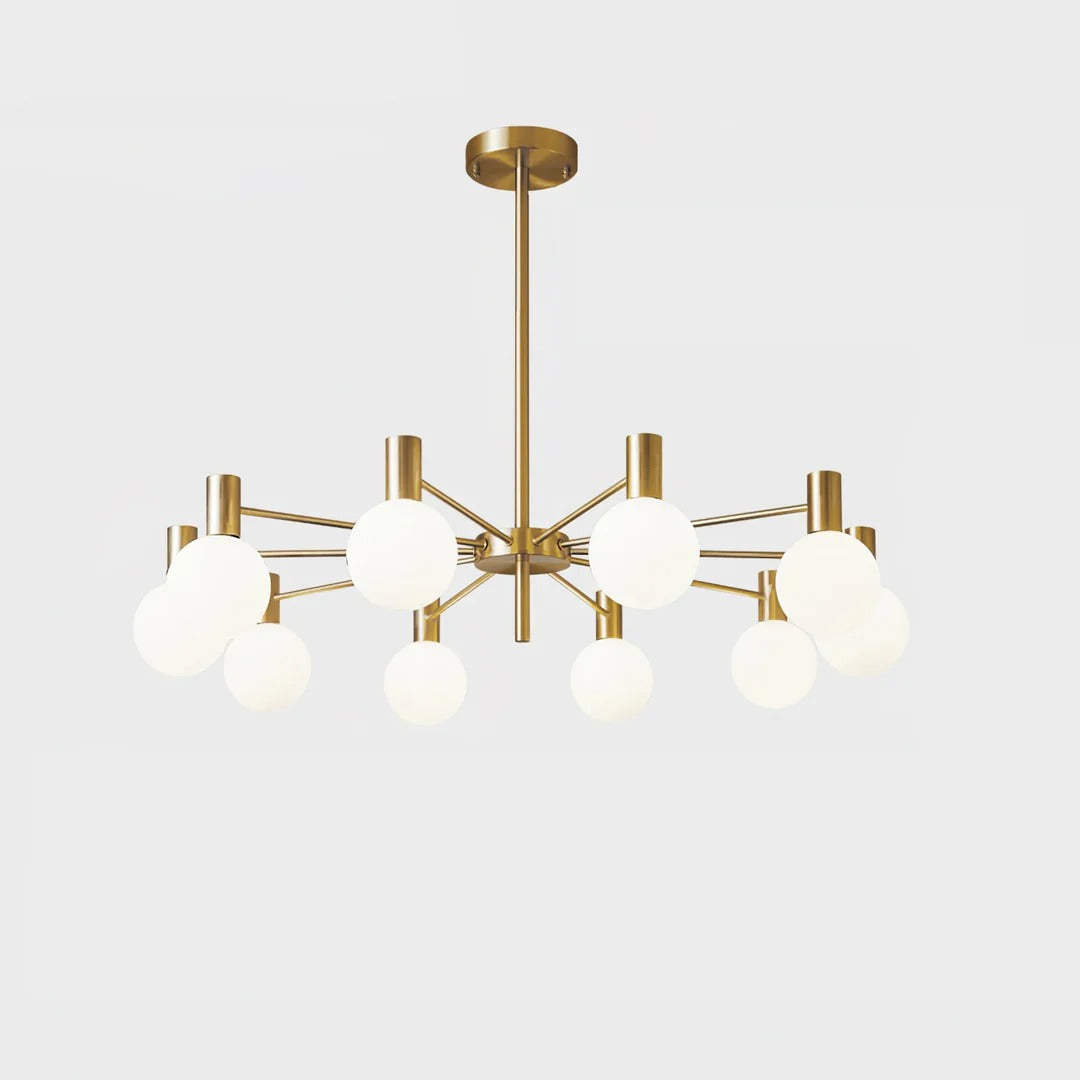 Mid-Century Modern Chandelier with Copper Finish