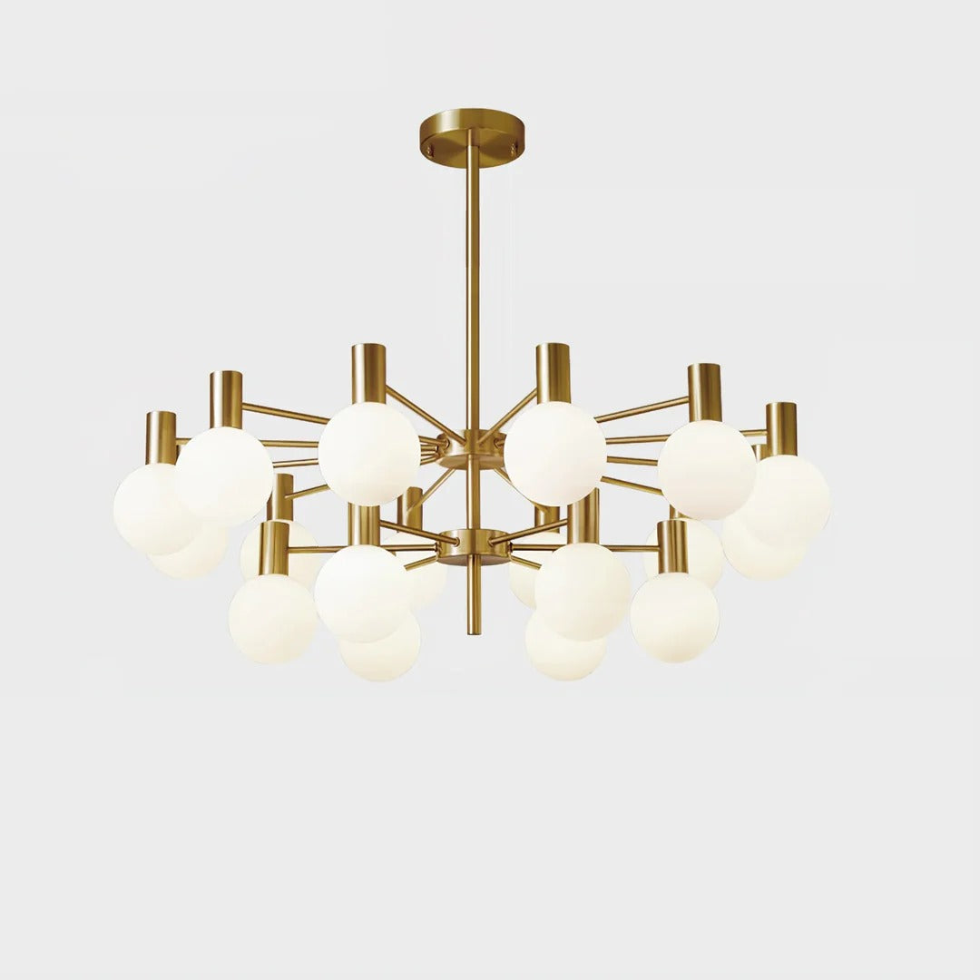 Mid-Century Modern Chandelier with Copper Finish