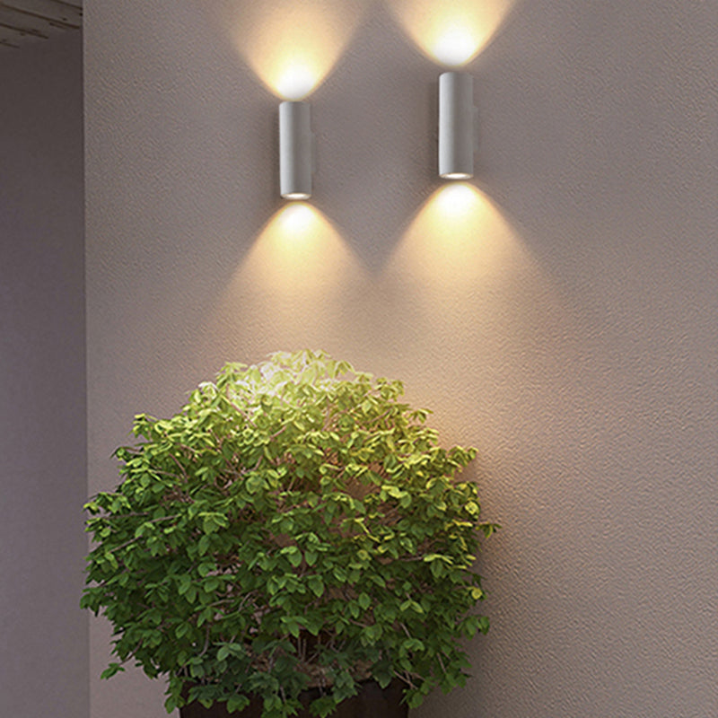 Modern Outdoor LED Wall Light – Cylindrical Design, Black or White, Waterproof