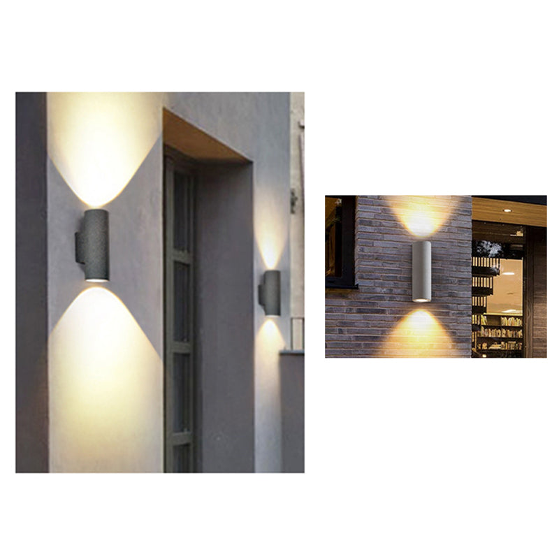 Modern Outdoor LED Wall Light – Cylindrical Design, Black or White, Waterproof