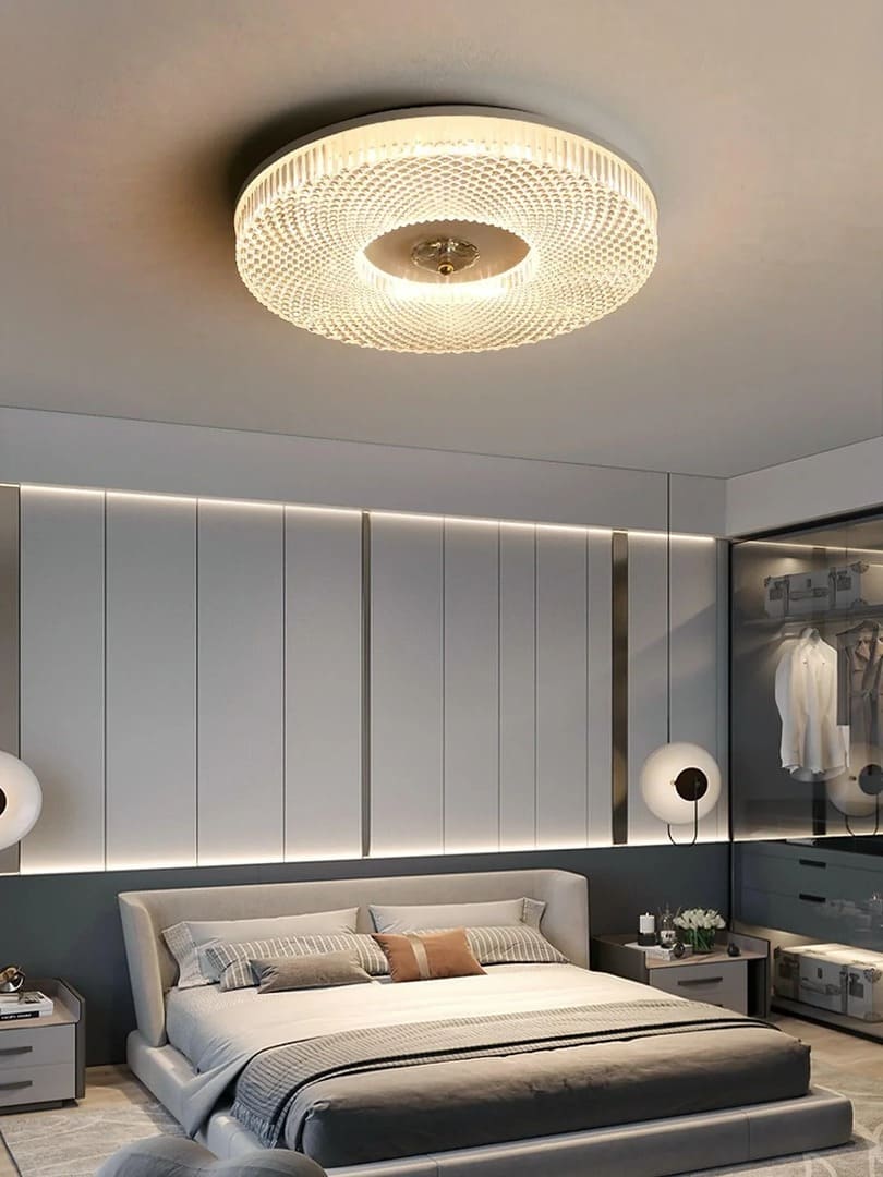 Art Deco Geometric-Round LED Flush Mount Fixture