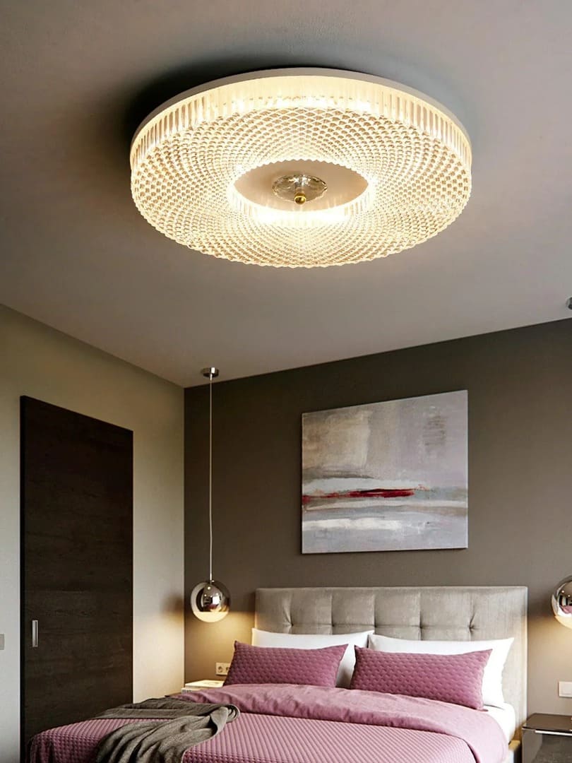 Art Deco Geometric-Round LED Flush Mount Fixture