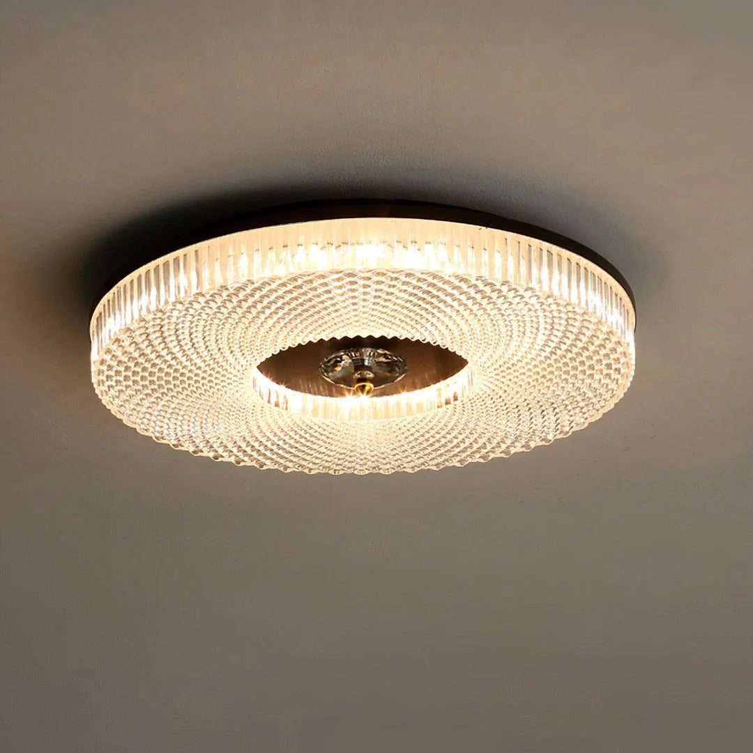 Art Deco Geometric-Round LED Flush Mount Fixture