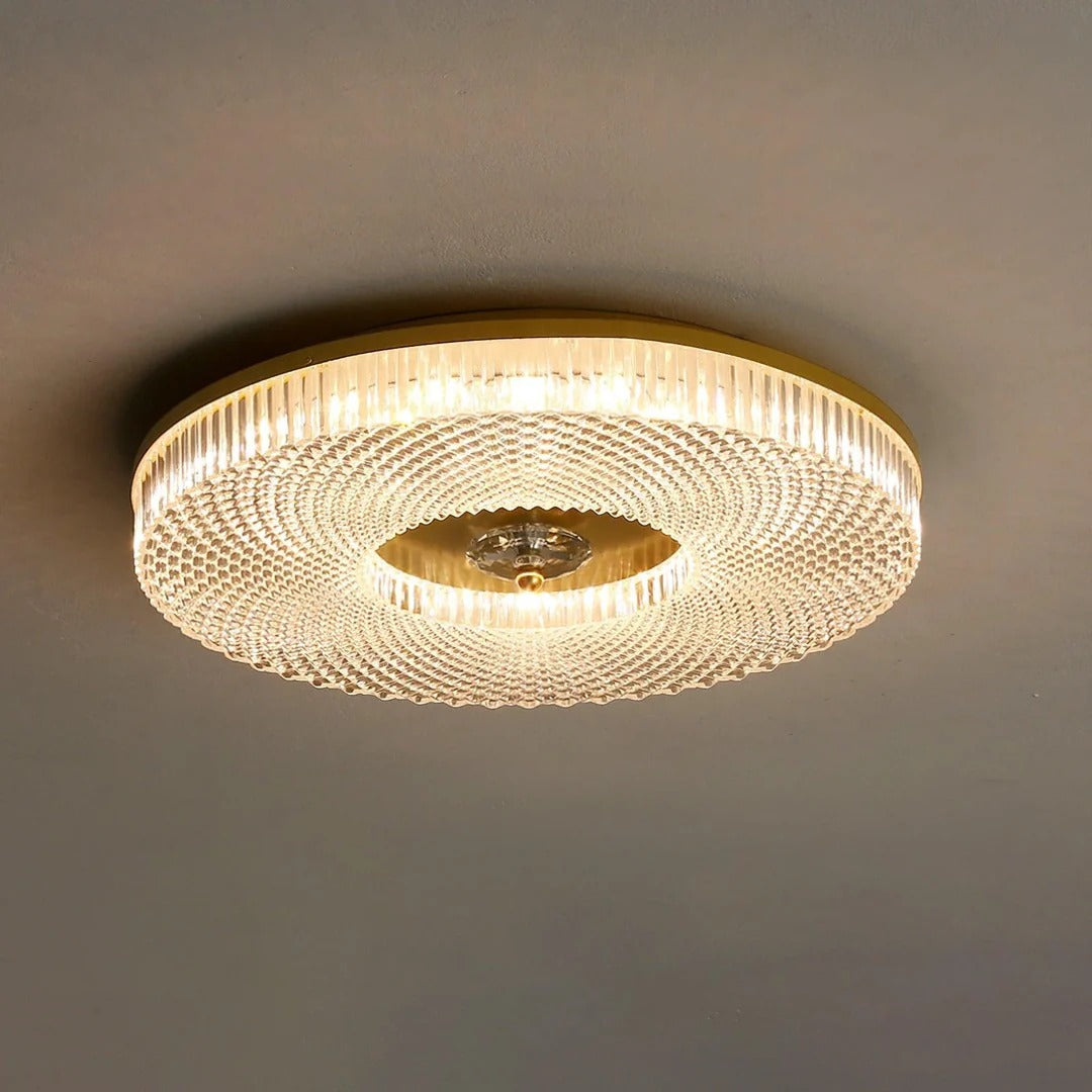 Art Deco Geometric-Round LED Flush Mount Fixture