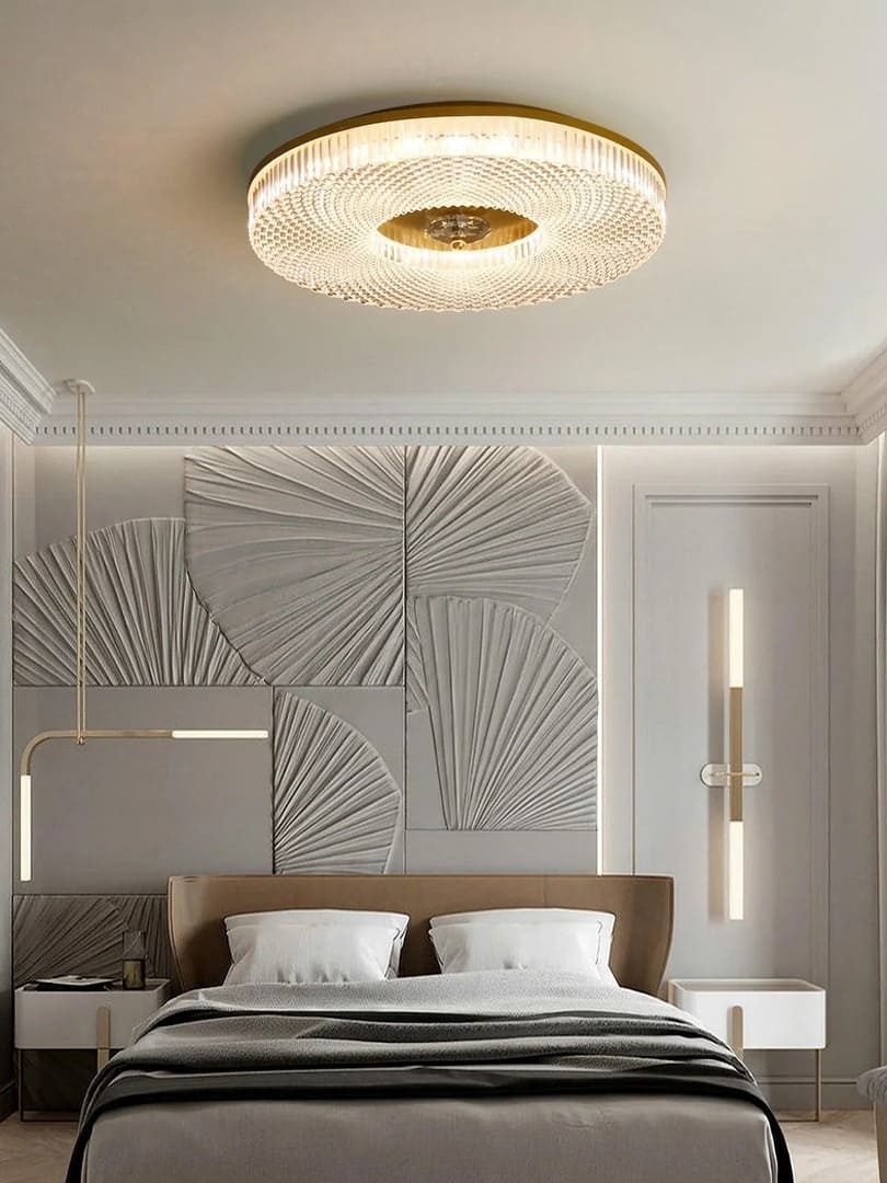 Art Deco Geometric-Round LED Flush Mount Fixture