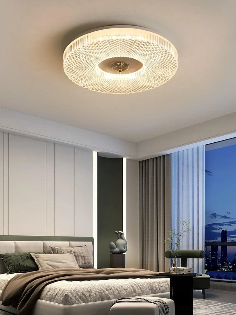 Art Deco Geometric-Round LED Flush Mount Fixture