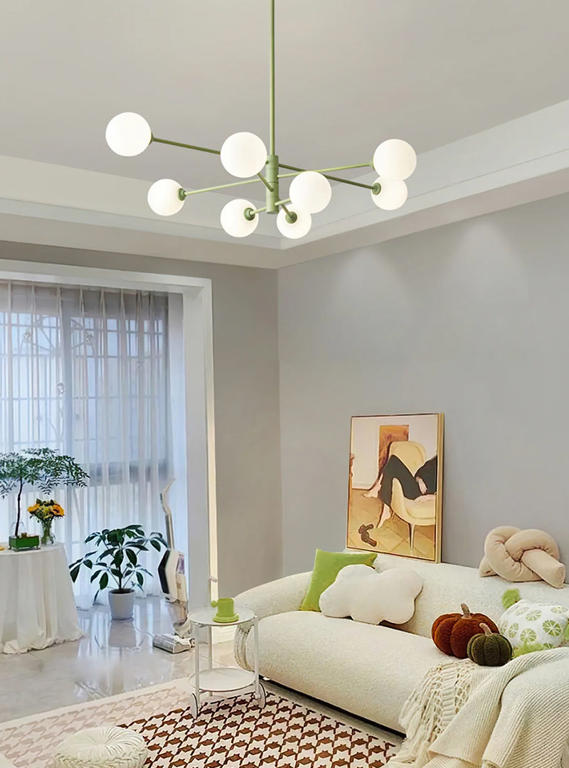 Minimalist Radial Ball-Arrangement Chandelier