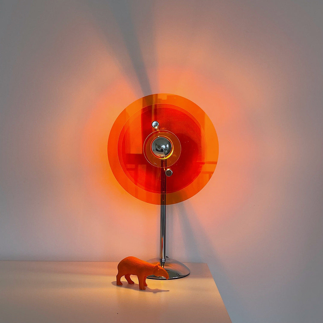 Bauhaus Table Lamp Featuring Aligned Acrylic Disks