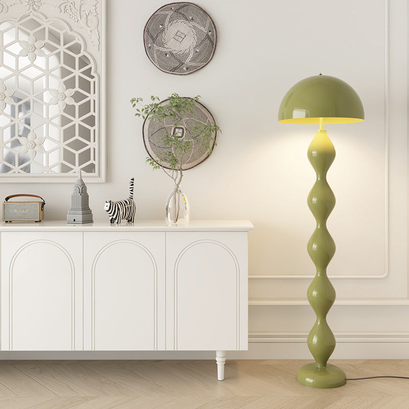 Modern Floor Lamp with Hemispherical Shade Design