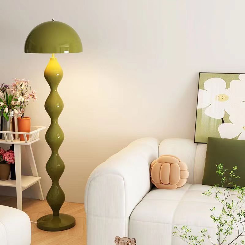 Modern Floor Lamp with Hemispherical Shade Design