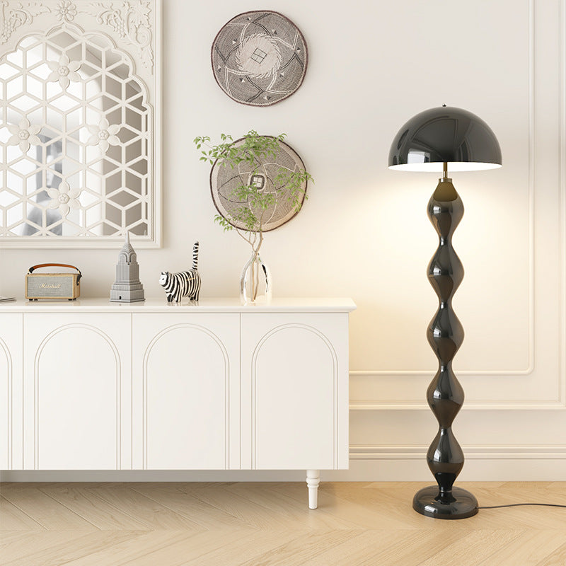 Modern Floor Lamp with Hemispherical Shade Design