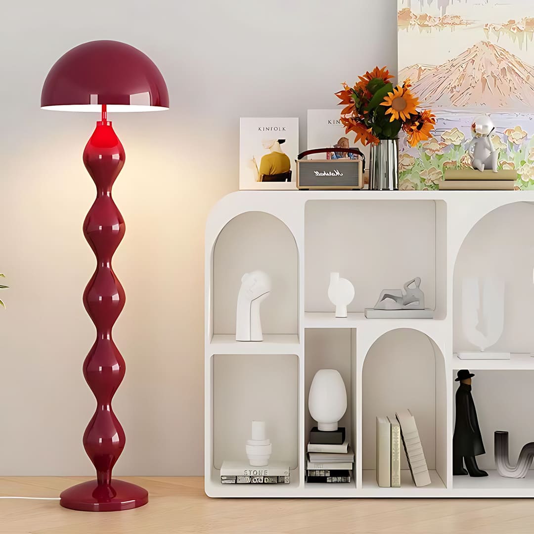 Modern Floor Lamp with Hemispherical Shade Design