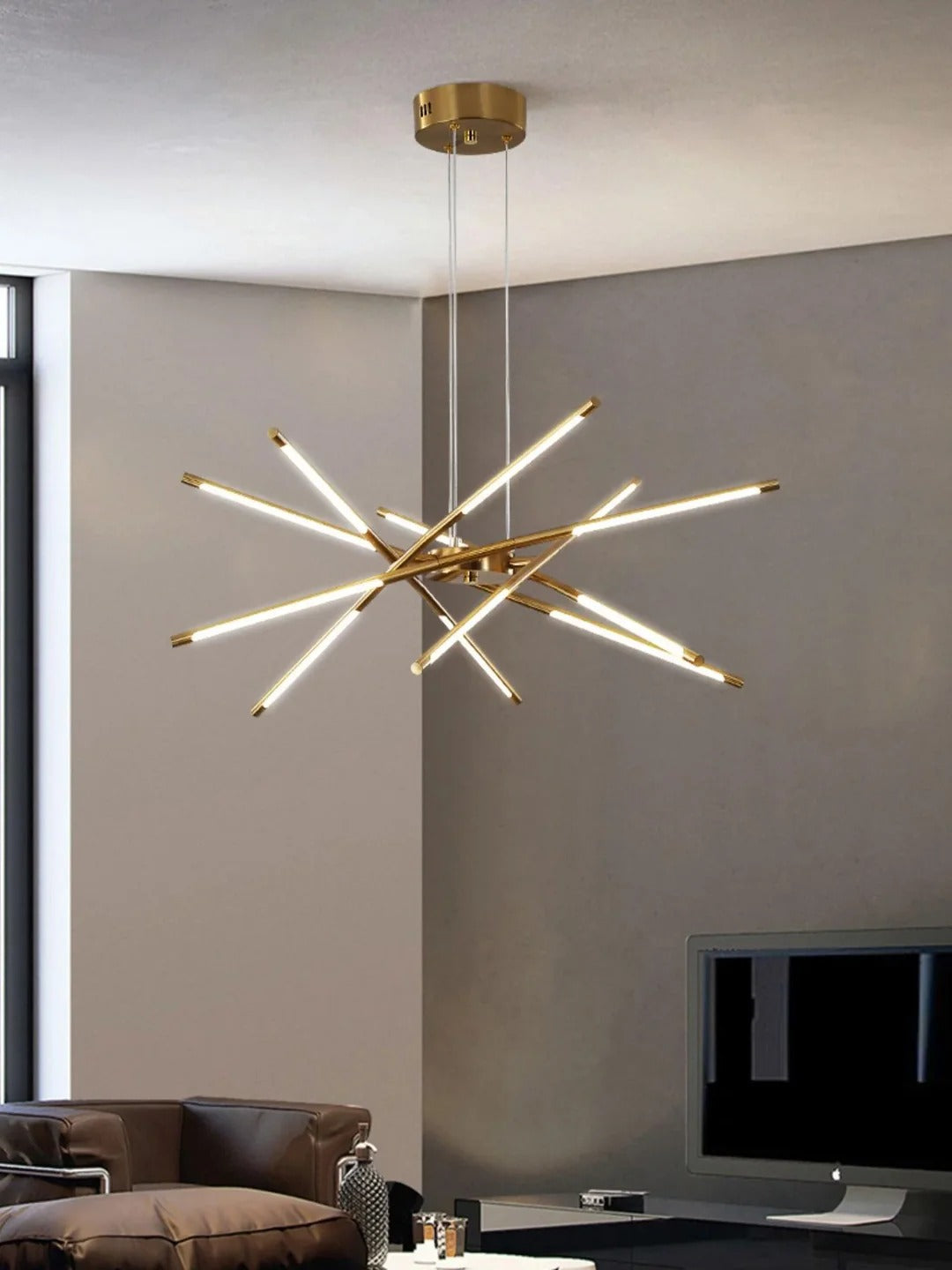 Contemporary Multi-Layered Radial LED Chandelier