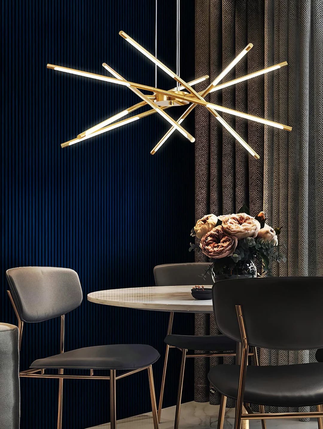 Contemporary Multi-Layered Radial LED Chandelier