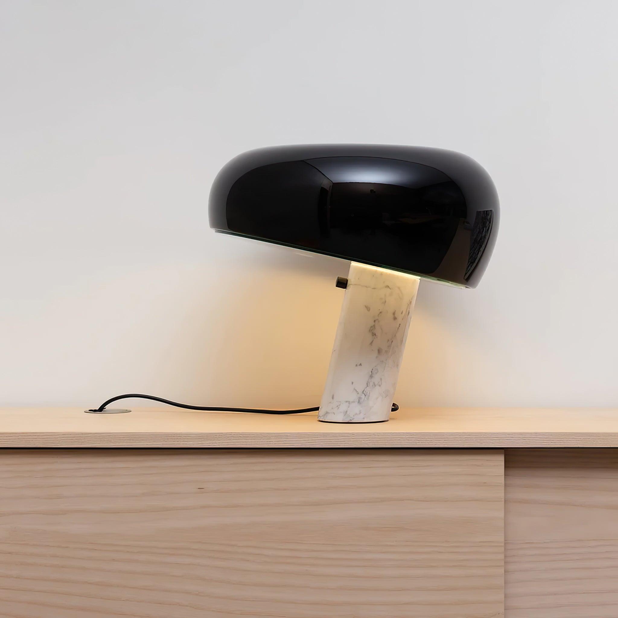 Minimalist Cylindrical Table Lamp with Dome Shade
