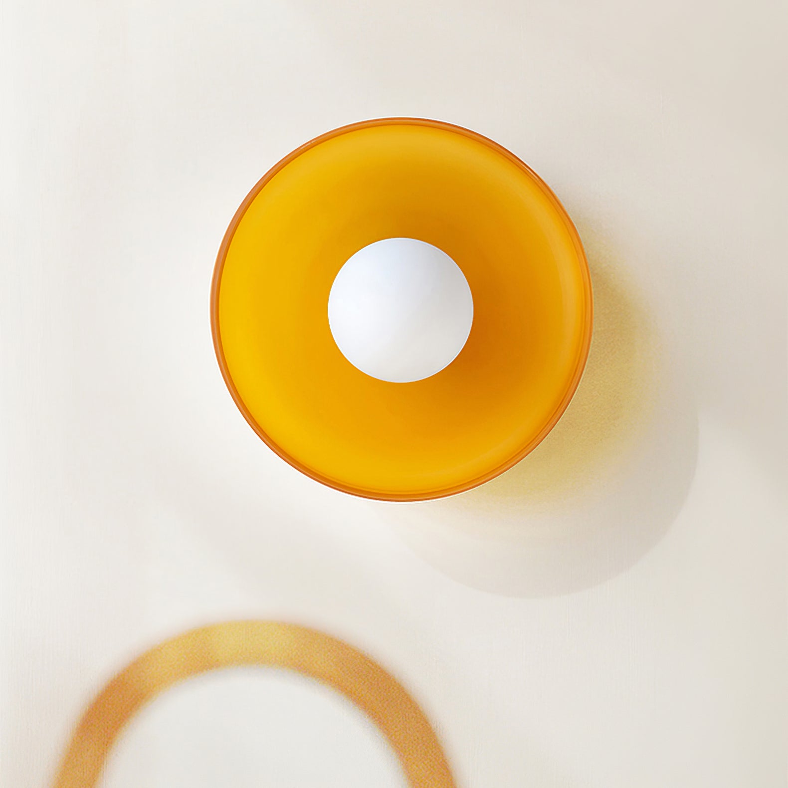 Minimalist Semi-Flush Mount Light with Hemisphere