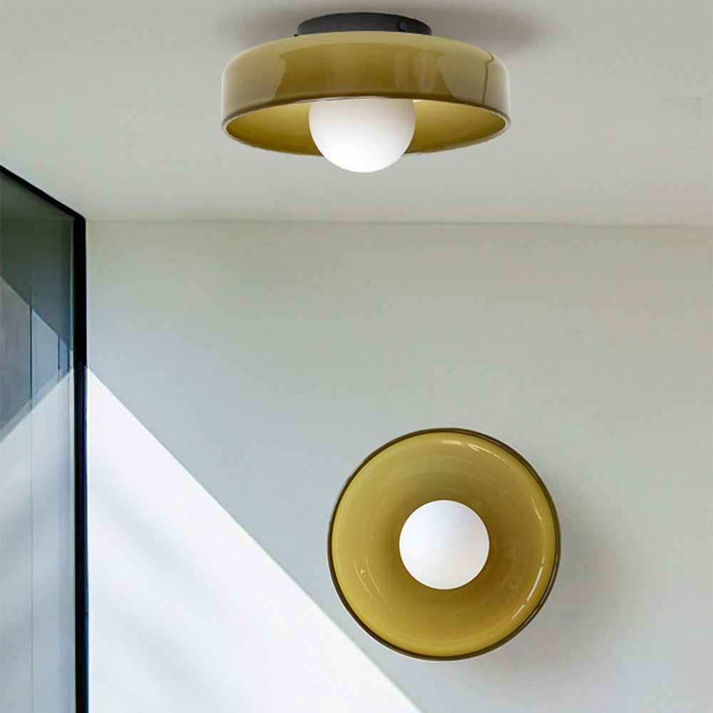 Minimalist Semi-Flush Mount Light with Hemisphere