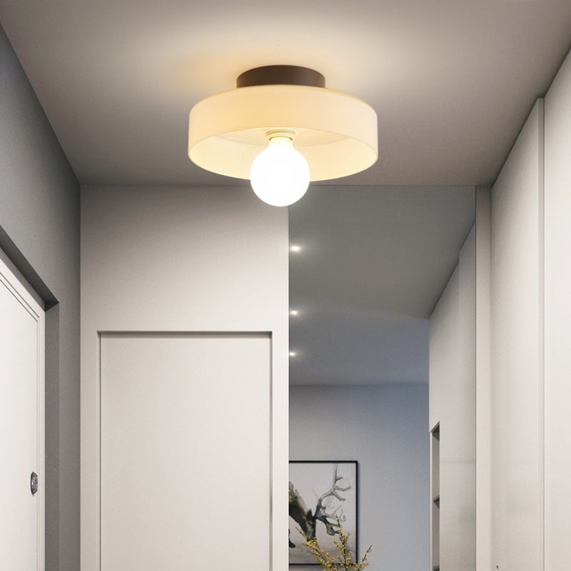 Minimalist Semi-Flush Mount Light with Hemisphere