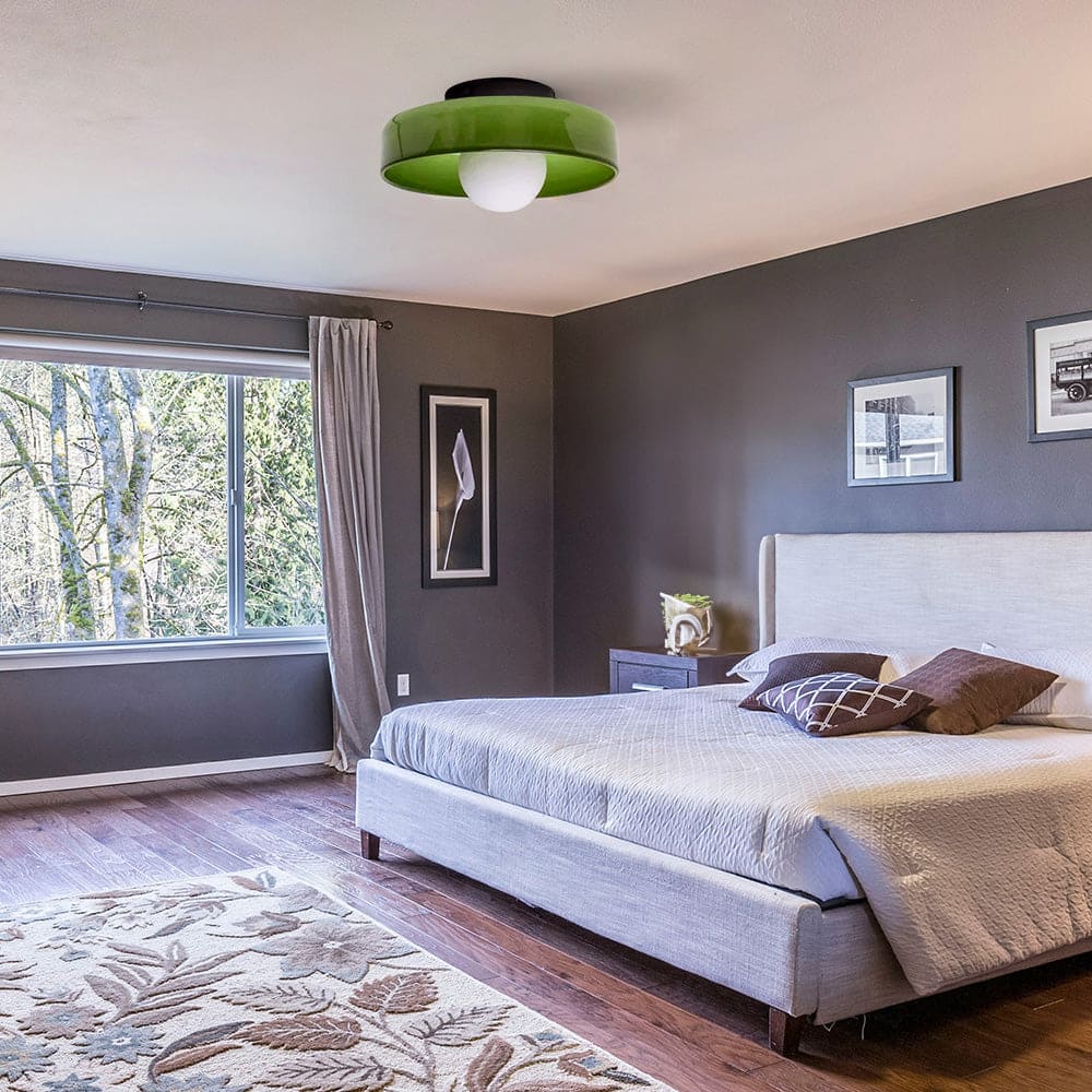 Minimalist Semi-Flush Mount Light with Hemisphere