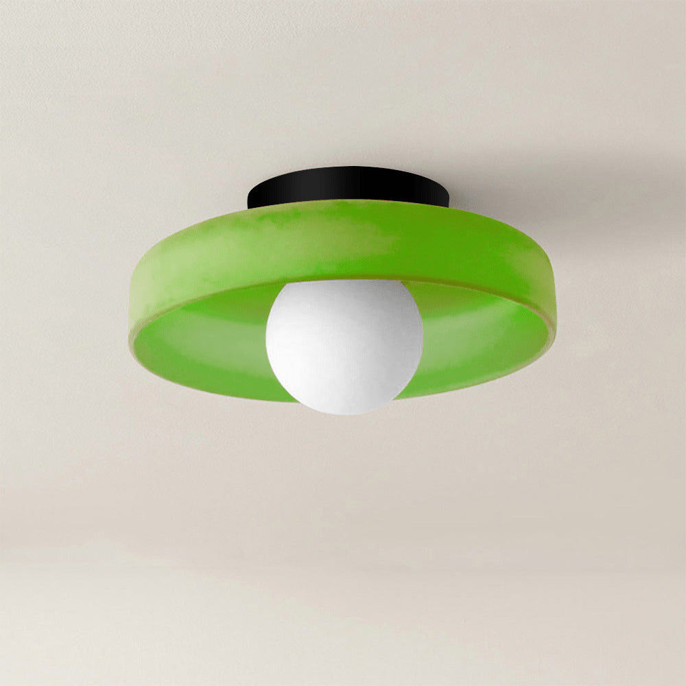 Minimalist Semi-Flush Mount Light with Hemisphere