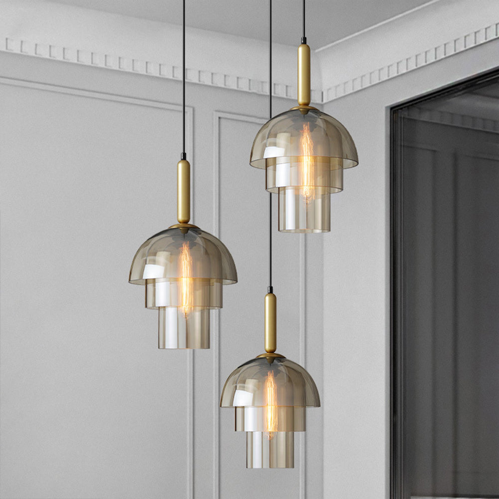 Modern Multi-Layer Dome Glass Pendant Light – Elegant Design