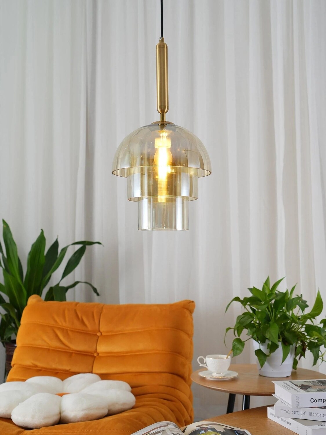 Modern Multi-Layer Dome Glass Pendant Light – Elegant Design