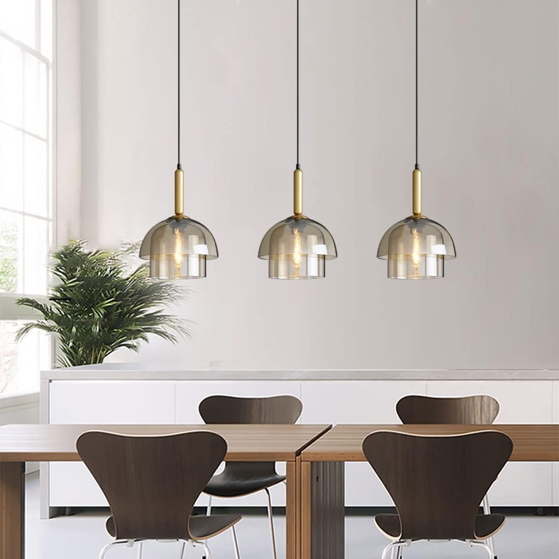 Modern Multi-Layer Dome Glass Pendant Light – Elegant Design