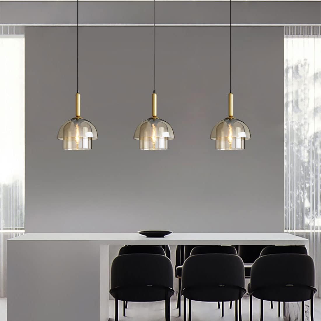 Modern Multi-Layer Dome Glass Pendant Light – Elegant Design