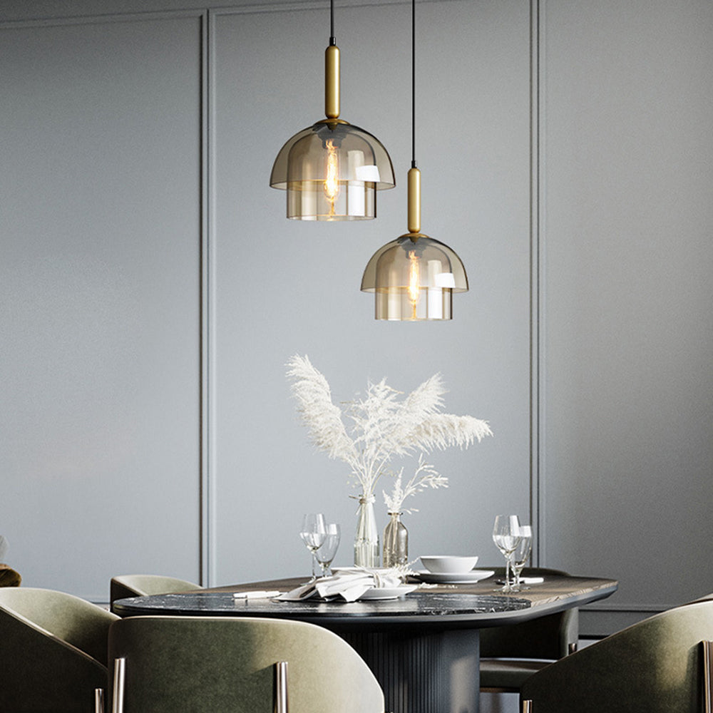 Modern Multi-Layer Dome Glass Pendant Light – Elegant Design