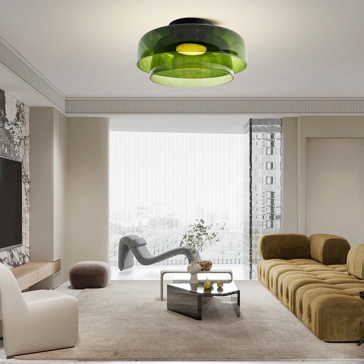 Minimalist Flush Mount Layered Dome LED Light